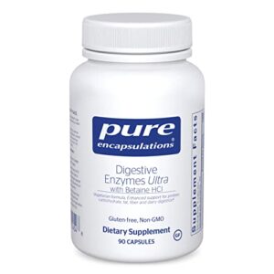 pure encapsulations digestive enzymes ultra with betaine hcl | vegetarian digestive enzymes to support protein, carbohydrate, fiber, and dairy digestion* | 90 capsules