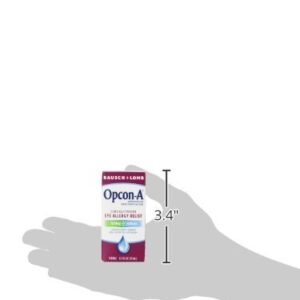 Bausch and Lomb Opcon-A Eye Allergy Relief Drops, Travel Size 0.5 FL OZ (15 ml) - Pack of 6