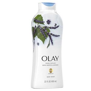 Olay Fresh Outlast Purifying Birch & Lavender Body Wash 22 Fl Oz (Pack of 4)