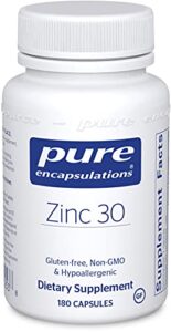 pure encapsulations zinc 30 mg | zinc picolinate supplement for immune system support, growth and development, and wound healing* | 180 capsules