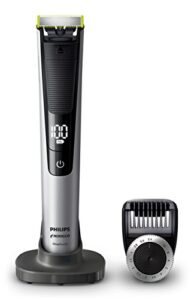 philips norelco, oneblade qp652070 pro hybrid electric trimmer and shaver, black/silver