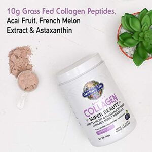 Garden of Life Grass Fed Collagen Super Beauty Powder - Blueberry Acai, 20 Servings, Collagen Powder for Women Skin Hair Nails Joints, Collagen Peptides Powder, Collagen Protein, Collagen Supplements