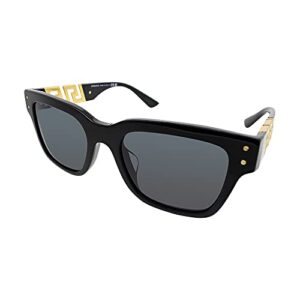 versace ve 4421f gb1/87 black plastic rectangle eyeglasses 52mm