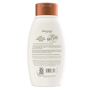 Aveeno Strength & Length Plant Protein Blend Shampoo, Vegan Formula for Strong Healthy-Looking Hair, White, 12 Fl Oz