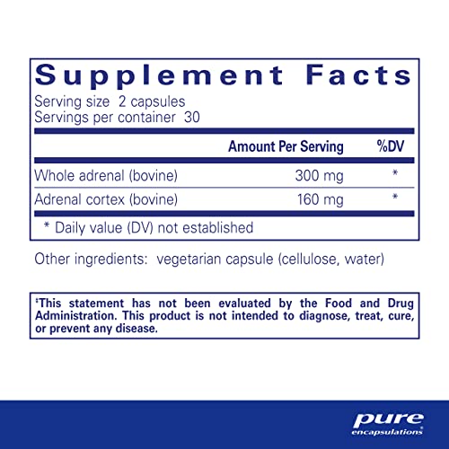 Pure Encapsulations Adrenal | Supplement to Support Healthy Cortisol Levels, Fatigue, Stress Moderation, and Adrenal Gland Function* | 60 Capsules