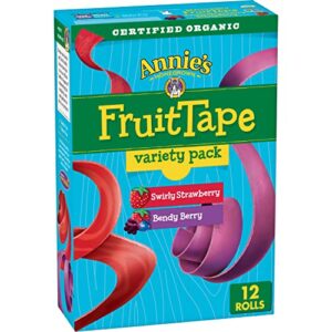 annie’s organic fruit tape swirly strawberry & bendy berry 12 ct variety pack