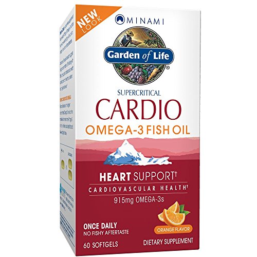 Garden of Life Fish Oil Omega 3 - Cardio Omega-3 Fish Oil Supplement for Heart Health, 915mg Omega 3 Fatty Acids EPA & DHA - Orange Flavor, Two Month Supply, Minami Ultimate Supplements, 60 Softgels