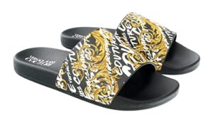 versace jeans couture black gold baroque pattern pool slide-7 for womens