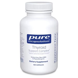 pure encapsulations thyroid support complex | hypoallergenic supplement with herbs and nutrients for optimal thyroid gland function* | 120 capsules