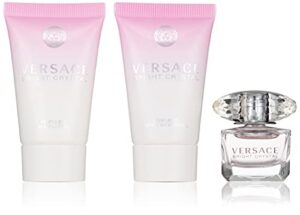 versace versace bright crystal by versace for women – 3 pc gift set 5ml edt splash, 2x25ml shower gel, body, 3count