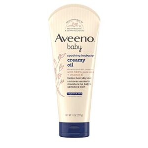 aveeno baby soothing hydration creamy oil for dry and sensitive skin, fragrance- and steroid-free, 8 fl oz