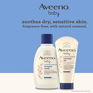 Aveeno Baby Soothing Hydration Creamy Oil for Dry and Sensitive Skin, Fragrance- and Steroid-Free, 8 Fl Oz