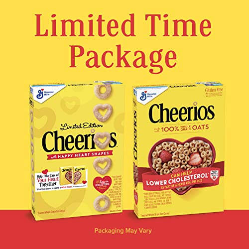 Cheerios Heart Healthy Cereal, Gluten Free Cereal with Whole Grain Oats, Family Size, 18 OZ