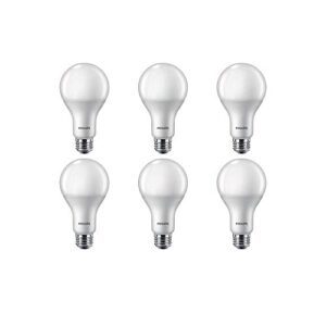 philips 479469 led dimmable frosted a21 light bulb, 1100 lm.s, 2700-kelvin, 12 (75w equivalent), e26 medium screw base, warm glow, white (pack of 6)