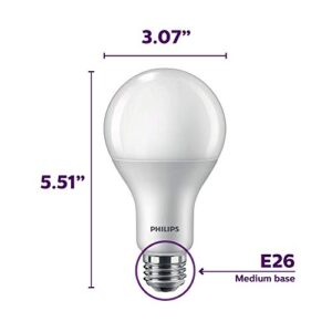 Philips 479469 LED Dimmable Frosted A21 Light Bulb, 1100 lm.s, 2700-Kelvin, 12 (75W Equivalent), E26 Medium Screw Base, Warm Glow, White (Pack of 6)