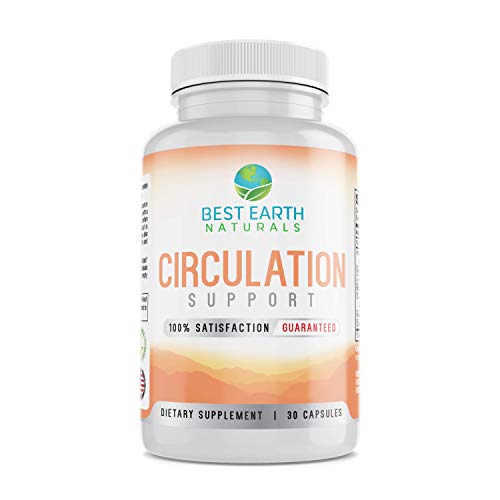 Best Earth Naturals Circulation Support Supplement with Butchers Broom, Horse Chestnut, Vitamin B3, Hawthorne, Ginger Root, Sweet Orange Extract, and More - 30 Count