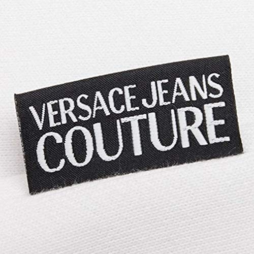 Versace Jeans Couture White 100% Cotton Gold Foil Logo Long Sleeve Hoodie Sweatshirt- L for Mens