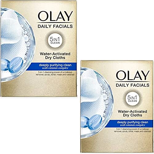 Olay Daily Deeply Clean 5-in-1 Water Activated Cleansing Face Cloths 33ct (Pack of 2)