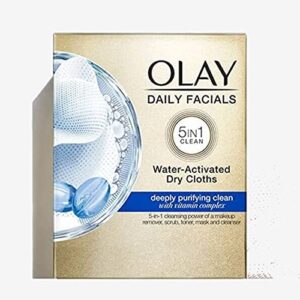 Olay Daily Deeply Clean 5-in-1 Water Activated Cleansing Face Cloths 33ct (Pack of 2)