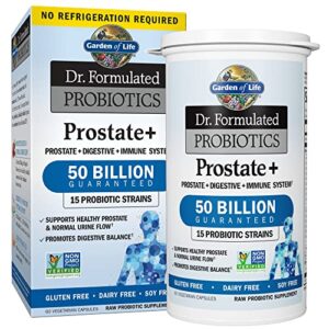 garden of life dr. formulated probiotics prostate+ – acidophilus and probiotic supports healthy prostate and digestive balance – gluten, dairy, and soy-free – 60 vegetarian capsules