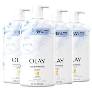 olay exfoliating body wash with sea salts, 30 fl oz (pack of 4)