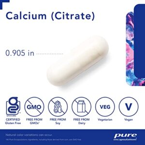 Pure Encapsulations Calcium (Citrate) | Supplement for Bones and Teeth, Colon Health, and Cardiovascular Support* | 180 Capsules