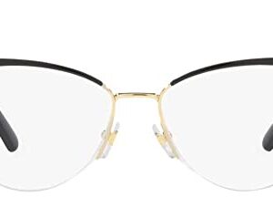 Versace VE 1280 1433 Gold/Black Metal Cat-Eye Eyeglasses 53mm