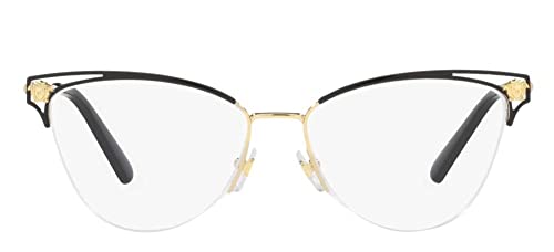 Versace VE 1280 1433 Gold/Black Metal Cat-Eye Eyeglasses 53mm