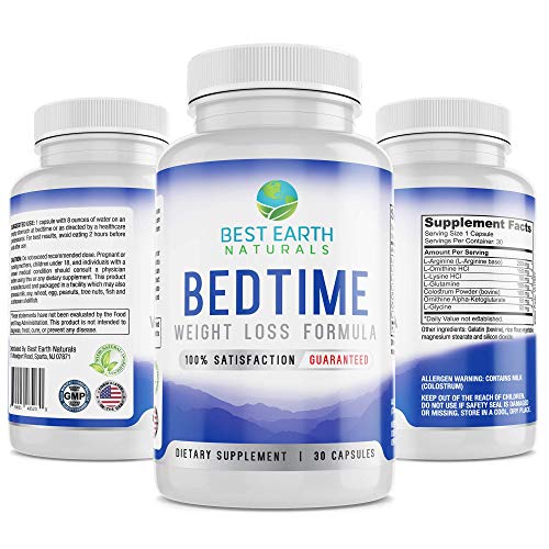 Best Earth Naturals Bedtime Weight Loss Supplement - Helps Boost Metabolism, Suppress Appetite and Reduce Sugar Cravings While You Sleep 30 Day Supply