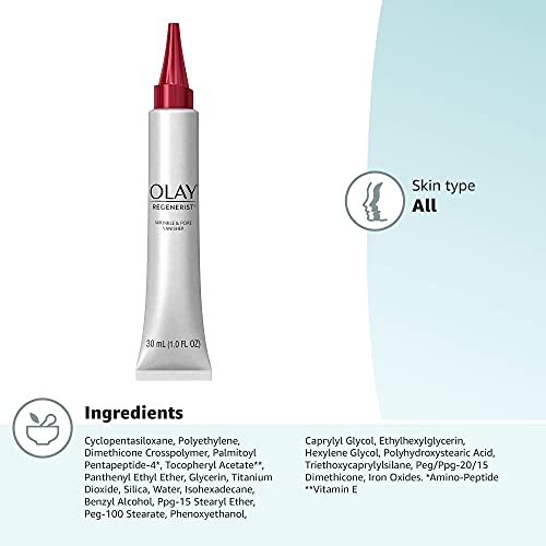 Wrinkle Cream by Olay Regenerist Instant Fix Wrinkle & Pore Vanisher, 1.0 Fl Oz Packaging may Vary