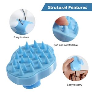 URTHEONE Hair Scalp Massager Shampoo Brush,Soft Silicone Hair Brush for Wet Dry Oily Curly Straight Thick Thin Rough Long Short Natural Men Women Kids Pets Hair Care Tools(Sky Blue)