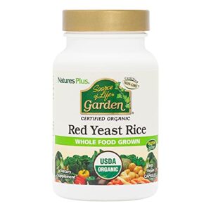 naturesplus source of life garden certified organic red yeast rice – 600 mg, 60 vegan capsules – nutritional support for overall well-being – vegetarian, gluten-free – 60 servings