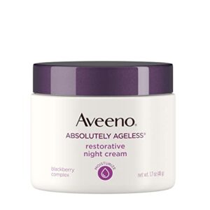 aveeno absolutely ageless restorative night cream face & neck moisturizer with antioxidant-rich blackberry complex, vitamin c & e, hypoallergenic, non-greasy & non-comedogenic, 1.7 fl. oz