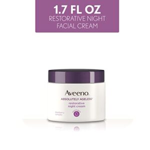 Aveeno Absolutely Ageless Restorative Night Cream Face & Neck Moisturizer with Antioxidant-Rich Blackberry Complex, Vitamin C & E, Hypoallergenic, Non-Greasy & Non-Comedogenic, 1.7 fl. oz