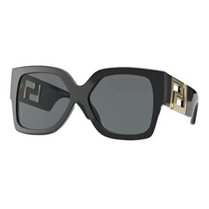 versace woman sunglasses, black lenses acetate frame, 59mm