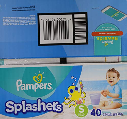 Swim Diapers Size 3 (13-24 lb) - Pampers Splashers Disposable Swim Pants, Small, Pack of 2 (Twinpack), 20 Count