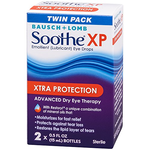 Bausch + Lomb Soothe XP Dry Eye Drops, Xtra Protection Lubricant Eye Drops with Restoryl Mineral Oils, , 0.5 Ounce Bottle Twinpack, 0.5 Fl Oz (Pack of 2)