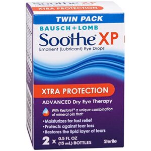 Bausch + Lomb Soothe XP Dry Eye Drops, Xtra Protection Lubricant Eye Drops with Restoryl Mineral Oils, , 0.5 Ounce Bottle Twinpack, 0.5 Fl Oz (Pack of 2)