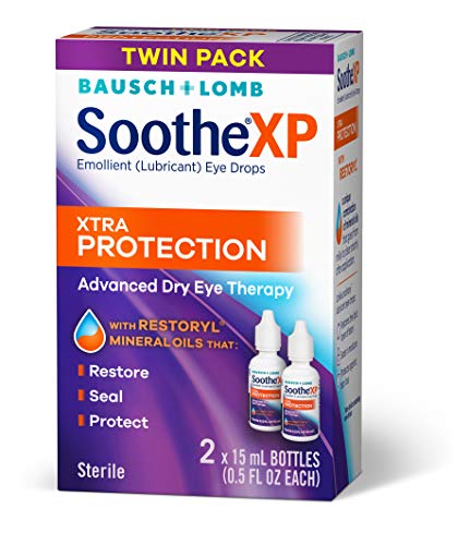 Bausch + Lomb Soothe XP Dry Eye Drops, Xtra Protection Lubricant Eye Drops with Restoryl Mineral Oils, , 0.5 Ounce Bottle Twinpack, 0.5 Fl Oz (Pack of 2)