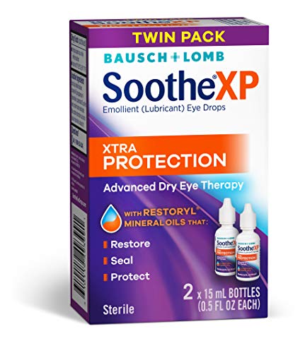 Bausch + Lomb Soothe XP Dry Eye Drops, Xtra Protection Lubricant Eye Drops with Restoryl Mineral Oils, , 0.5 Ounce Bottle Twinpack, 0.5 Fl Oz (Pack of 2)