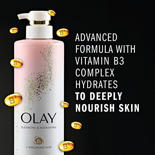 Olay Body Wash Women Cleansing & Nourishing with Hyaluronic Acid & Vitamin B3, 20 fl oz (Pack of 4)