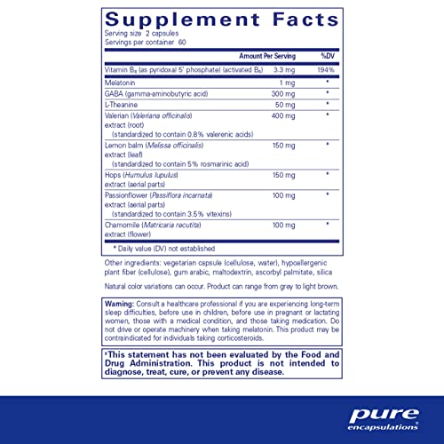 Pure Encapsulations Best-Rest Formula | Supplement to Support The Onset of Sleep and Sleep Quality* | 120 Capsules