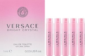 versace 5 bright crystal edt spray sample women vial 1 ml/0.03 oz each
