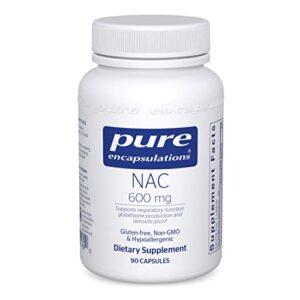 pure encapsulations nac 600 mg | n-acetyl cysteine amino acid supplement for lung and immune support, liver, and antioxidants* | 90 capsules