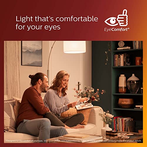 PHILIPS LED Vintage Flicker-Free Amber Spiral A19, Dimmable, Eyecomfort Technology, 400 Lumen, Amber Light(2000K), 6.5W=60W, Title 20 Certified, E26 Base, 1-Pack (565796)