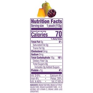 Happy Baby Organics Clearly Crafted Stage 2 Baby Food, Pears, Squash & Blackberries, 4 Ounce Pouch (Pack of 16)