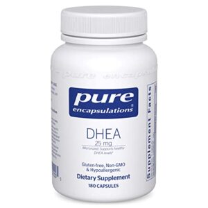 pure encapsulations dhea 25 mg | supplement for immune support and hormone balance* | 180 capsules