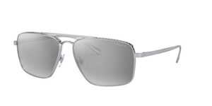 versace man sunglasses silver frame, light grey mirror silver 80 lenses, 61mm