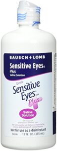 b&l sens saline plus 12 size 12z bausch & lomb gentle sensitive eyes plus, saline contact lens solution