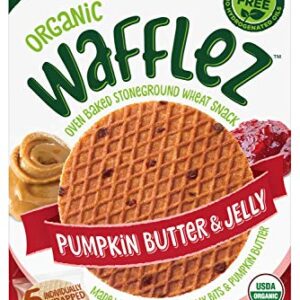 Sprout Organic Baby Food, Stage 4 Toddler Snacks, Pumpkin Butter & Jelly Wafflez, Single Serve Waffles, 0.63 Ounce (Pack of 5)